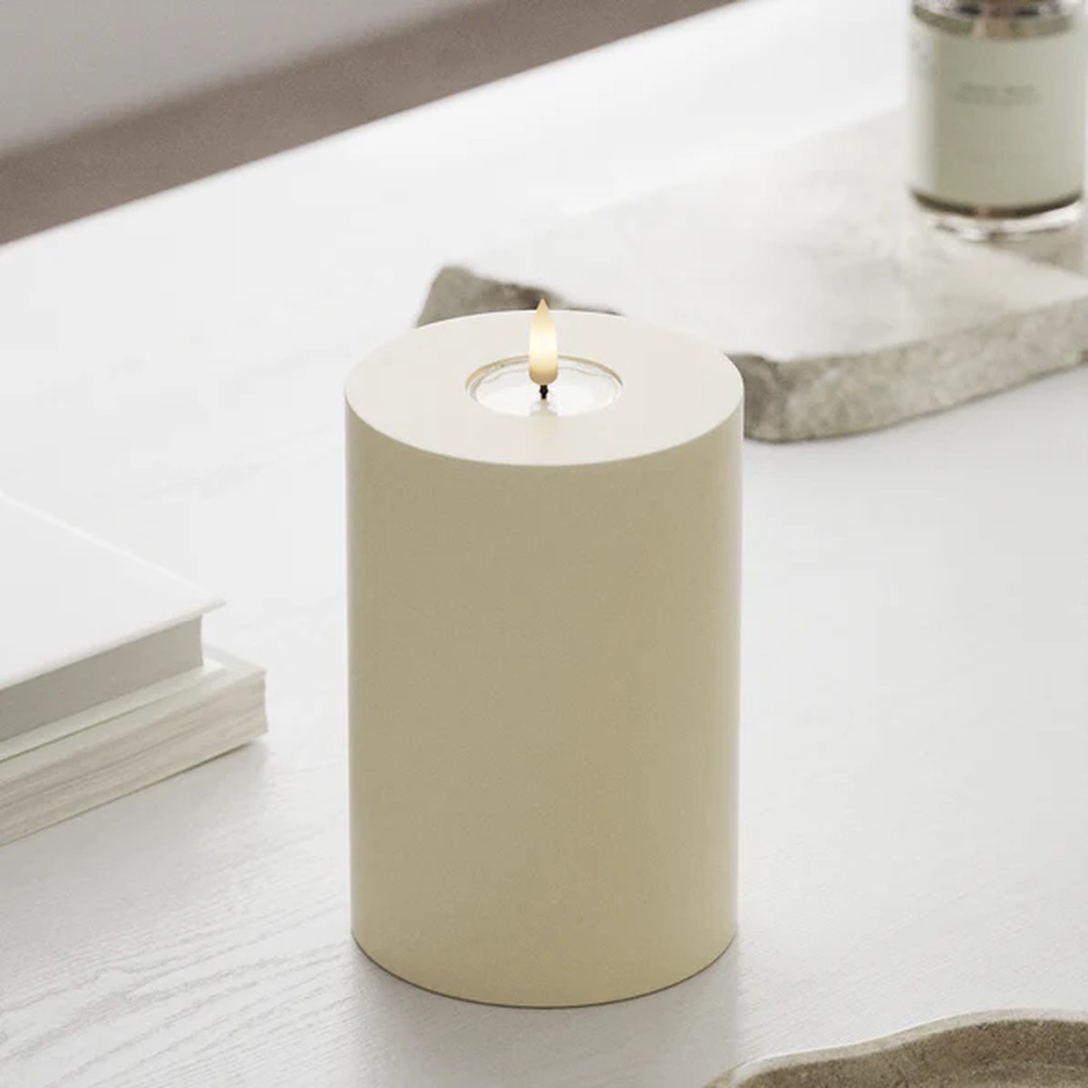 Cream LED Candle 10 x 15 cm